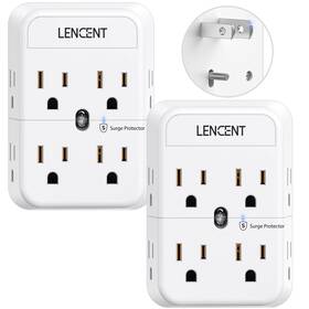 Pa056usjp Lencent 2 Prong Power Strip 3 To Outlet Adapter Surge Protector Po