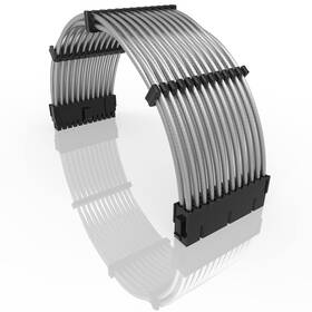 30cm-silver Linkup - 30cm Psu Pc Power Extension Cable Metallic Sleeved Silicone Coated S