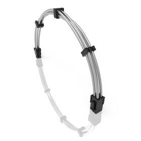 Linkup 882991246144 - 50cm Psu Pc Power Extension Cable Metallic Sleeved Silicone Coated S