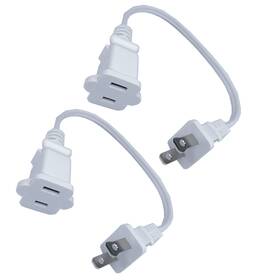 Lpins 749877667588 Short Extension Cord 1 Ft White 2 Prong 18 Awg Small Polarized Male-female