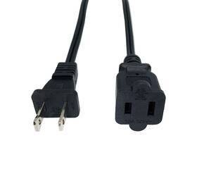 Lpins 764481287168 Black Extension Cord 2 Prong Short Indoor Small Power Cable Male To Female