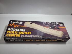 Pos-6 Lunalite Vintage Portable Multi-outlet Center Power Strip 6ft Beige Cord
