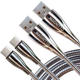 Zmc-a-03-usbc Magnitto Usb Type C Cable Metal Braided Cord 6ft 2-pack Fast Type-c Charger Durable