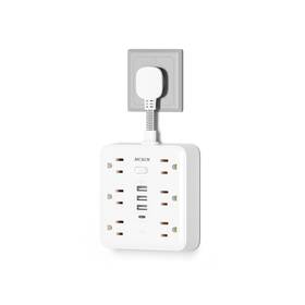 Mp02u Mcscn Portable Slim Flat Plug Surge Overload Protector Power Strip Wall Outlet With