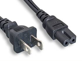 141081 Monoprice Power Cord 10ft Black Polarized Nema 1-15p To Iec 60320 C7