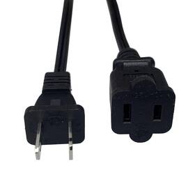 Musunpara 755801116923 Extension Cord 10 Ft 2 Prong Power Cable Small Short 18 Awg Cabl