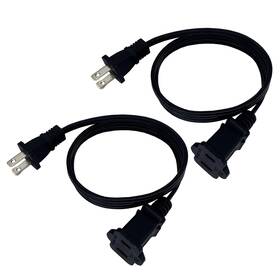 Musunpara 796713861402 Extension Cord 3 Feet Short Small Ac Power 2 Prong 18 Awg Cable