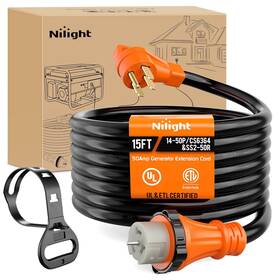 50457rv Nilight 50 Amp 15ft Generator Extension Cord 250v 12500watt Heavy Duty 6/3 8/