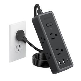 Ntonpower 941833922036 Extension Cord 5 Ft Flat Plug Power Strip Surge Protecto... Fast Ship