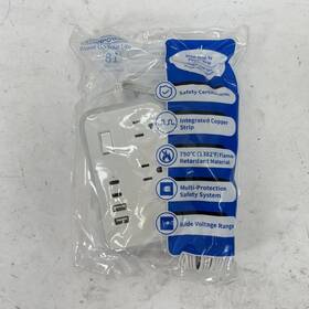 Aps-6a2u2c-us-wh-4.6m Ntonpower Power Strip Surge Protector 6 Outlets 4 Usb Ports 15a White 4.6m Cord