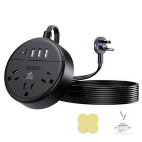 Osp-3a3u1c-us Ntonpower Cruise Approved Flat Plug Extension Cord 5ft With 3 Ac Ou... Fast Ship