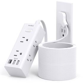 Ob6w3ch One Beat 25ft Extension Cord With Multiple Outlets Flat Plug Power Strip Surge Protec