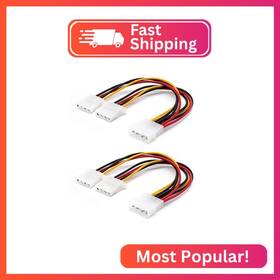8541678323 Opsfalcon 2 Pack Computer Molex 4 Pin Power Supply Y Splitter Cable - Female To 1 Male I