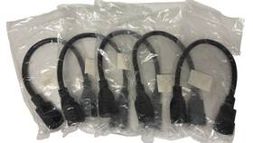 Parts Express 844632068676 Iec Male To Edison Style Female Power Cord Adapter - Lot Of 5