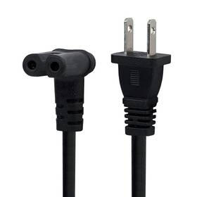 Wa-001 Plugrand Tv Power Cord 6-feet Us 2 Prong To Iec 320 C7 Figure 8 Right Angle-down Angl