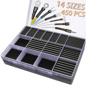 Po-01450 Pointool 450 Pcs Heat Shrink Tubing Kit 14 Sizes Black Tube Ratio