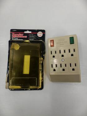 1138791 Popular Mechanics Vintage 6 Outlet Surge Protector Strip Beige Snapit 51118