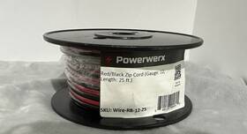 Wire-rb-16-25 Powerwerx 25ft Spool Awg 16 Red And Black Zip Cord Easy Id Low Voltage Cable