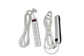 Pb001115 Prime Power Strip Lot Of 2 6-outlet Reset Switch 15a 125v Model White