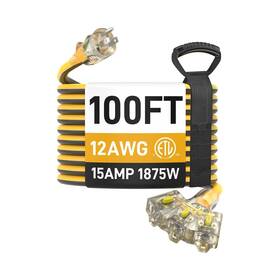 Sp-505el Primowire Ap-331 100ft Outdoor Extension Cord With Multiple Outlets 12/3 Gauge Heav... Fast Ship