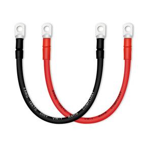 Qiatol 614158508570 2pcs 8awg Copper Battery Cables With Terminals Heavy Duty For Car Batteries