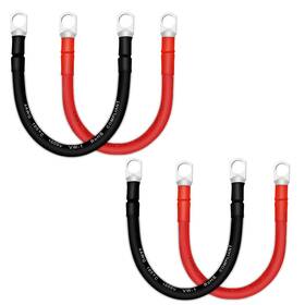 Qiatol 614158509089 Battery Cable 4 Awg Cables With Terminals 4pcs Copper Cables1ft