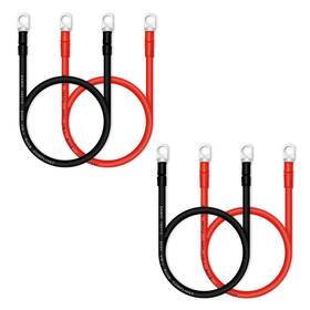 Qiatol 614158510078 Battery Cable 8 Awg Cables With Terminals 4pcs Copper Cables2ft