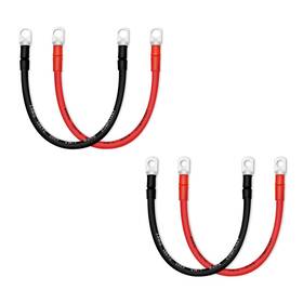 Qiatol 614158510085 Battery Cable 8 Awg Cables With Terminals 4pcs Copper Cables1ft