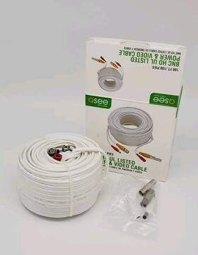 Qc100tc Qsee 645439244993 Bnc Hd Ul Listed Power And Video Cable 100ft. White New