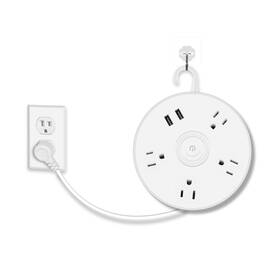 Qwozueo 790901160681 Power Strip Surge Protector Retractable With 4 Outlets 2