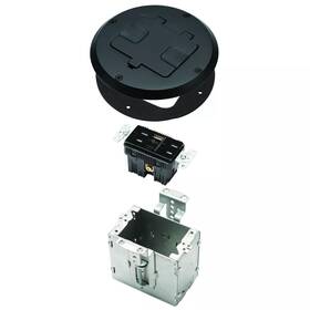 6239acbk Raco Floor Box Kit Black 15a/125v Duplex Receptacle Outlet With Usb