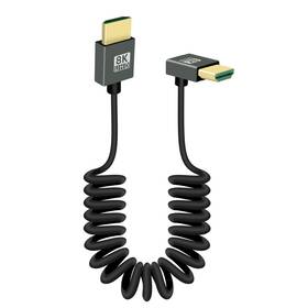 Rj-51 Riieyoca 90 Degree 8k Short Hdtv Coiled Cable Down Angle 48gbps 0.9 Meters D