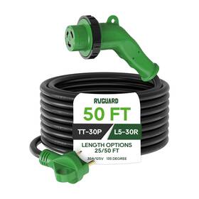 Rvguard-30a-50f-103g Rvguard 30 Amp 50 Foot Rv Power Cord With 135 Degree Heavy Duty 10/3 Gauge S