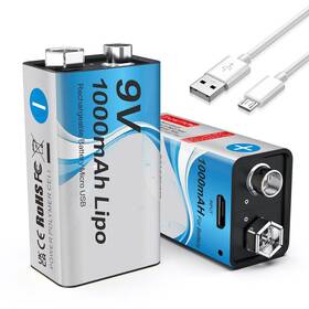 Gb312 Ryndao 9v Lithium Battery Can Charge 1000 Mah 2/pack Usb Fast Charging Used Fo
