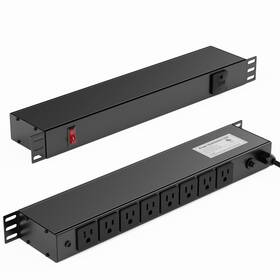 Pdu-03 Sabethe 8 Outlet Horizontal 1u Rack Mount Pdu Power Strip With Surge Protector - 110v