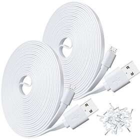 1072722332 Scovee 2-pack 10ft Usb Power Extension Cable For Wyze Cam Wyzecam Pan Yi White