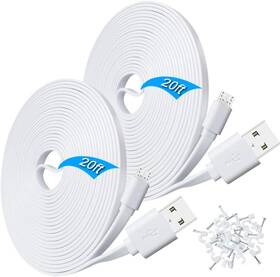 1073509603 Scovee 2 Pack 20ft Power Extension Cable For Wyze Cam Pan Wyzecam Kasa White