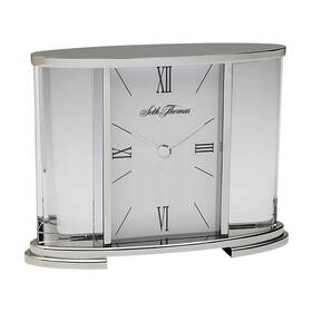 Tsi006060 Seth Thomas Silver Glass Carriage Table Clock