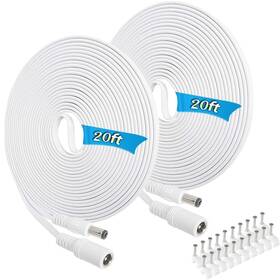 2.1mm12v Siocen Mu642 2 Pack 20ft Dc Power Extension Cable 5.5mm X Cord