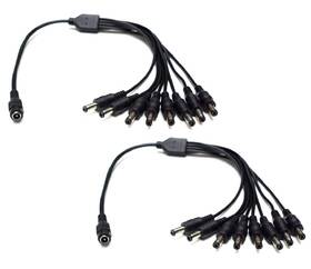 Psst08w02a Soltech 8 Way Dc Power Splitter Cable For Security Cameras Black 2-pack