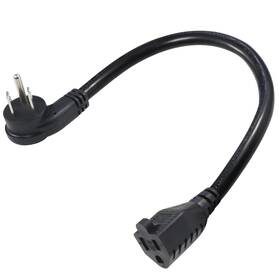 Sparking 647581791868 1 Pack 8inch Flat Plug Short Power Extension Cord - Black Low Profile