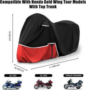Ly-0186 Sportuli Waterproof Motorcycle Cover Replace For Honda Goldwing With Trunk