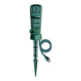 Sp-046 T-joan Outdoor 6-ft Extension Cord Power Stake With 3 Outlets Mechanical Weatherproo