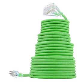 Terrabloom 858355007164 100 Ft 10/3 Outdoor Extension Cord - Rubber Flexible Triple Outlet Green W