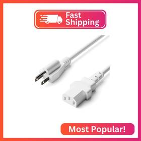 Cmp-pwr-comp-wht-1f The Cimple Co 1 Ft 3-prong Ac White Power Cable For Computers Servers Desktops