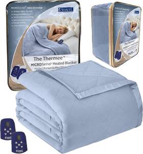 Thermee 718498104550 Micro Flannel Heated Blanket Queen Size - 10 Settings Programmable