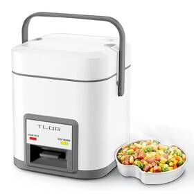 Tlog 768484759844 Mini Rice Cooker 2.5-cup Uncooked 5-cup Cooked Healthy Ceramic Coating