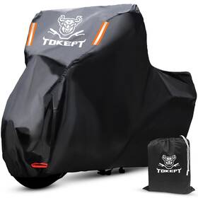 210d Tokept 713741449907 Black Motorcycle Cover Oxford Fabric All Weather Water Sun Protection