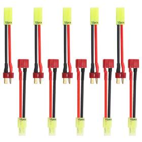 Tosiicop 768510491557 Mini Tamiya Connector To Deans - T Plug 10pcs 16awg Male Reversed Female Cabl