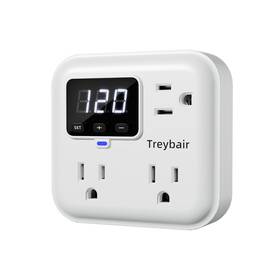 Hlp03 Treybair Surge Protector 3-outlet Power Strip With Advanced Voltage Protection 80v-140v